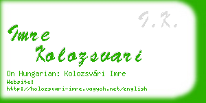 imre kolozsvari business card